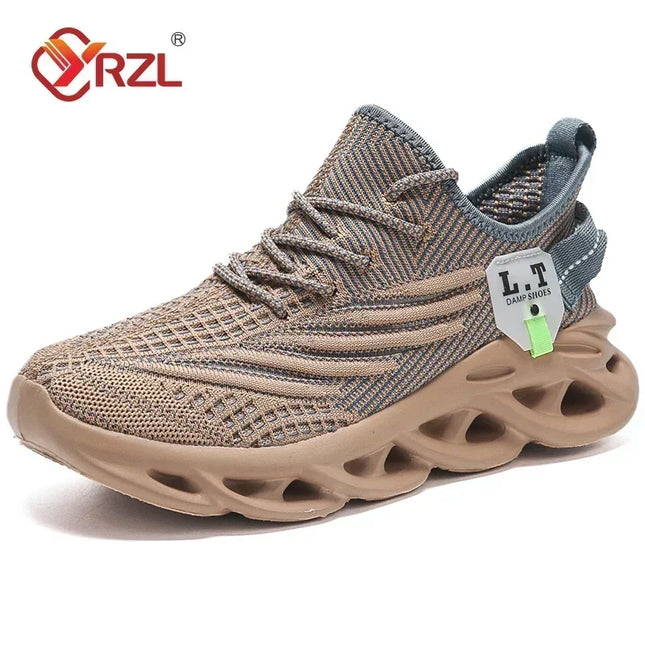 YRZL Men Running Shoes Breathable Lightweight Outdoor by zapcart