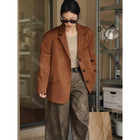 Women Faux Suede Jacket Fall Winter Soft Curved Pockets by zapcart