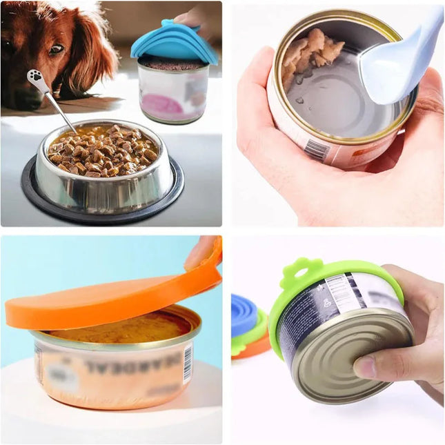 Choice Reusable Pet Food Can Cover Set With Spoon For Pets by zapcart