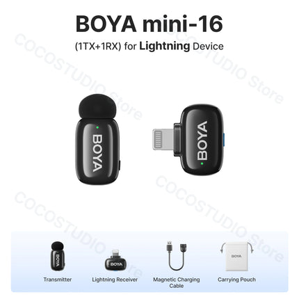 Boya Mini Wireless Lavalier Microphone For iPhone Android by zapcart