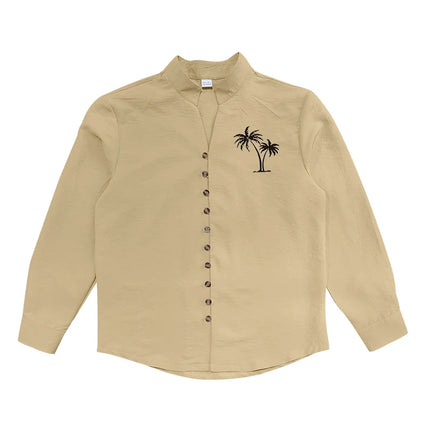 Men Casual Long Sleeve Solid Color Shirt CN Zhejiang by zapcart