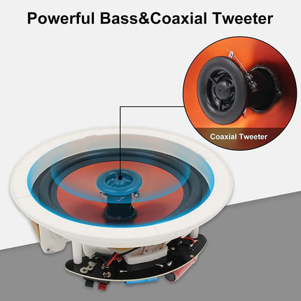 Herdio Bluetooth Ceiling Speakers 6.5 Inch For Home Theater by zapcart