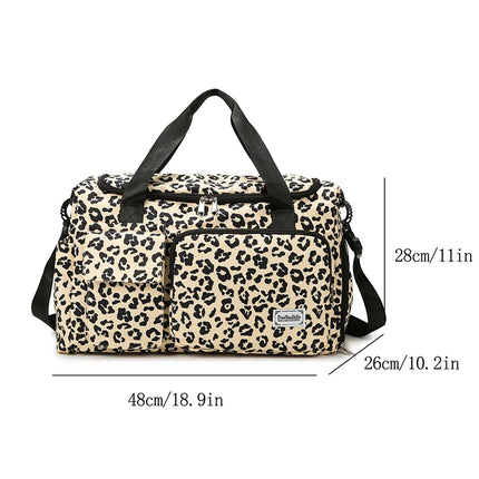 HOCODOC Leopard Print Travel Bag Large Capacity Pockets by zapcart