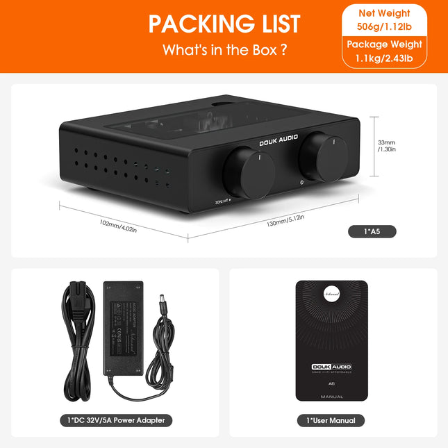 Douk Audio A5 Mini TPA3255 Class D Power Amp HiFi 300W Home by zapcart