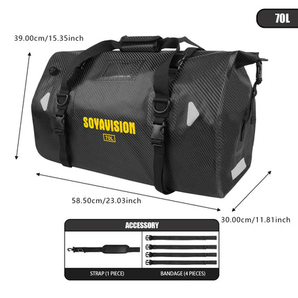 Soyavision Motorcycle Waterproof Tail Bag 66L for Riders by zapcart