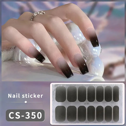 Pink Glitter Nail Stickers Full Cover Diy Manicure Deluxe by zapcart