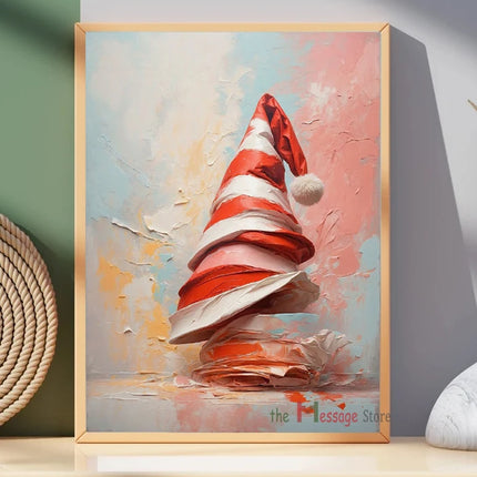 Form Christmas Canvas Painting Santa Mittens Bells Decor by zapcart