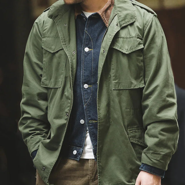 MADENCN M65 Field Jacket For Men Green Vintage Windbreaker by zapcart