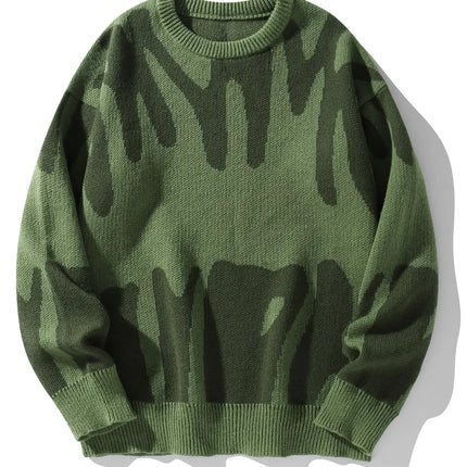 CN Fujian Mens Irregular Jacquard Pullover Sweater Casual by zapcart