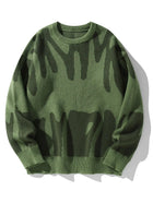 CN Fujian Mens Irregular Jacquard Pullover Sweater Casual by zapcart