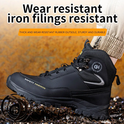 CN Zhejiang Men Anti Shock Steel Toe Boots Indestructible by zapcart