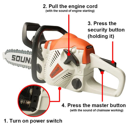 Toy Chainsaw With Goggles For Kids Realistic Sound Play by zapcart