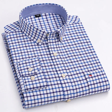 Bamboople Men 100 Percent Cotton Oxford Formal Shirt 7XL by zapcart
