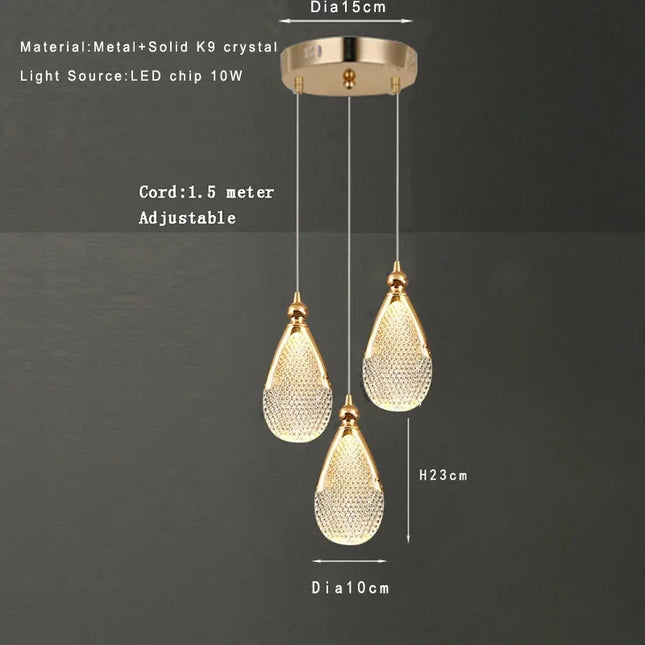 Fensycoco Acrylic Pendant Light Adjustable Cord For Dining by zapcart
