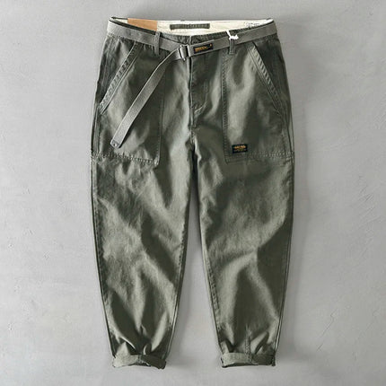 HiQORC Mens Cotton Cargo Pants Casual Loose Fit Khaki by zapcart