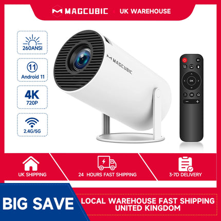 Magcubic 4K Wifi6 Projector Android 11 Home Theater Fans by zapcart