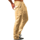 Longchengyixi Men Cotton Linen Pants Loose Fit Stretch by zapcart
