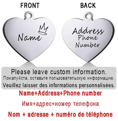 PAWFECT Dog ID Heart Tag Custom Engraved Pet Necklace by zapcart