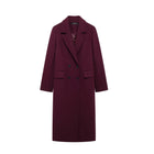 Trafza Women Wool Coat Double Breasted Burgundy Warmth by zapcart