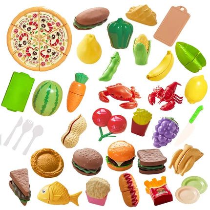Kids Kitchen Toy Set Safe Cutting Playset With Fruits by zapcart