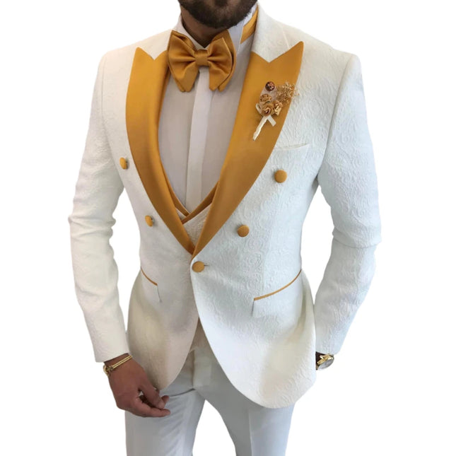 Solovedresscn Floral Wedding Suit For Men 3 Piece Groom by zapcart