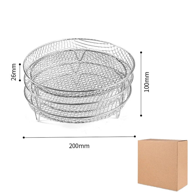 Choice Air Fryer Racks 3pc Stackable Stainless Mesh Home by zapcart