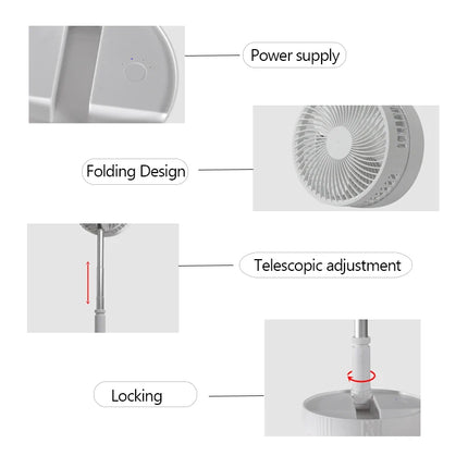 Haoyunma Camping Telescopic Portable USB Folding Fan Remote by zapcart