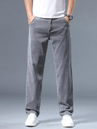 Brother Wang Men Lyocell Jeans Soft Drape Loose Straight by zapcart