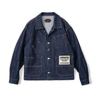 Maden Vintage Denim Coat For Men Four Pocket Asymmetrical by zapcart