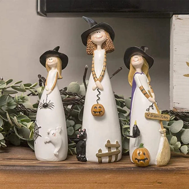 Hign-concerned Halloween Witch Figurines Resin Cute Decor by zapcart