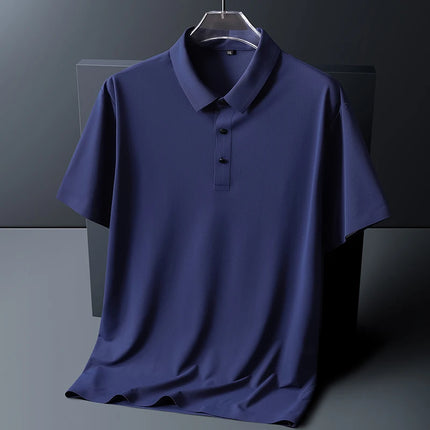 CN Fujian Men Ice Silk Polo Shirt Short Sleeve Breathable by zapcart