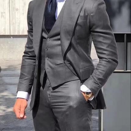 CN Zhejiang Men Three Piece Skinny Fit Wedding Suit by zapcart