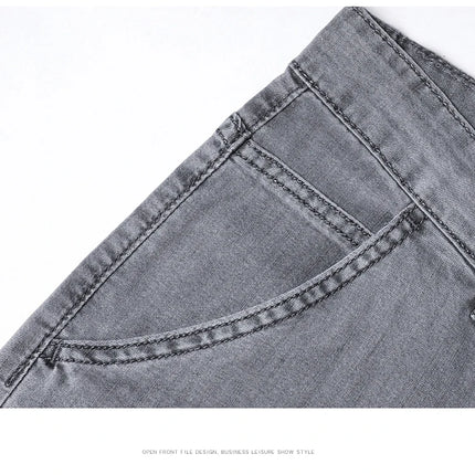Brother Wang Men Lyocell Jeans Soft Drape Loose Straight by zapcart