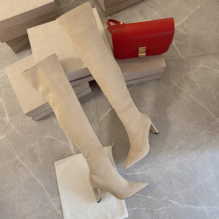 Women Over Knee Elastic Boots High Heels Versatile 2025 by zapcart