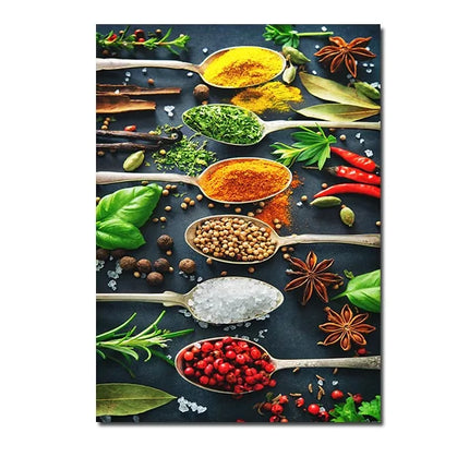 Kitchen Wall Art Herbs Spices Canvas Painting Nordic Decor by zapcart