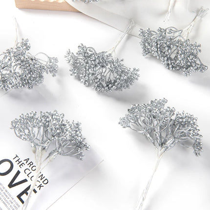 6pcs Artificial Plants Plastic Brooch Scrapbook Wedding Decorative Flowers by zapcart