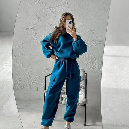 Women Two Piece Hoodies And Pants Set Cozy Relaxed Fit by zapcart