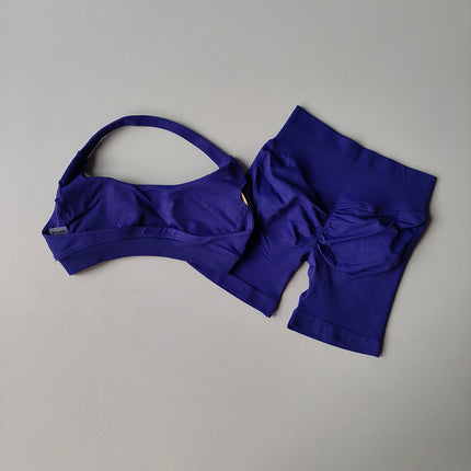 CN Women Seamless Yoga Set Breathable Quick Dry Halter Bra by zapcart
