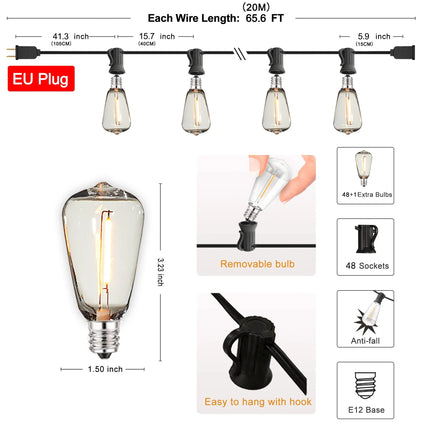 Ganriland Led String Lights Outdoor Shatterproof IP65 by zapcart