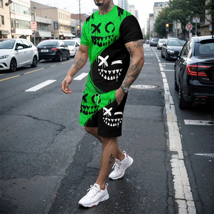 Yeaecn 2024 Hip Hop 3D Printed Men Short Sleeve Suit by zapcart