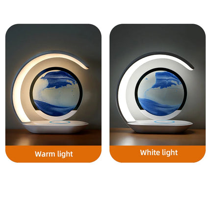 Icsatma Quicksand Table Lamp Wireless Charging Office 3D