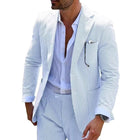 Tunetak Summer Stripe Seersucker Mens Suits Slim Fit 2pc by zapcart