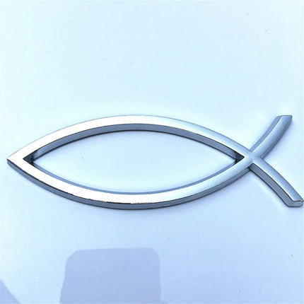 Jesus Fish Chrome Car Emblem WL115 Peace Faith 3D Badge by zapcart