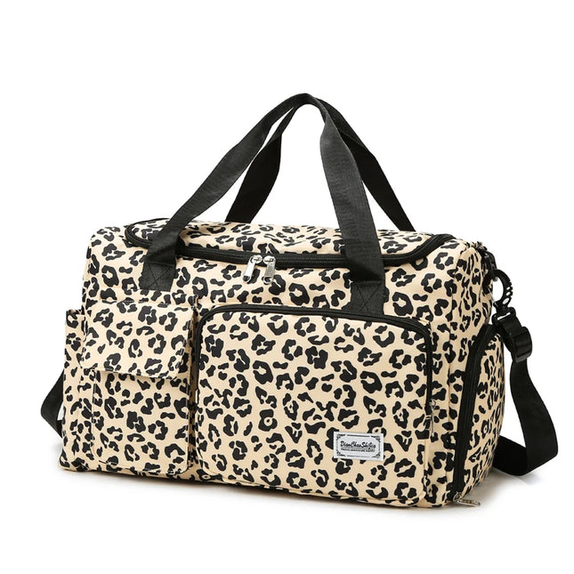 HOCODOC Leopard Print Travel Bag Large Capacity Pockets by zapcart