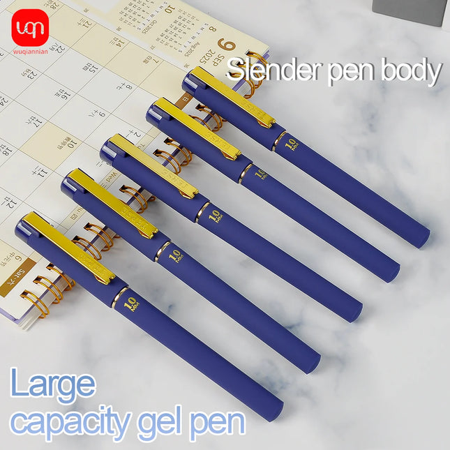 WQN-3/6/12PCS Creative Blue Gel Pen, 1.0mm Nib, High-Quality Blue Ink, Smooth Writing, Suitable For Technical And Office Supplie by zapcart