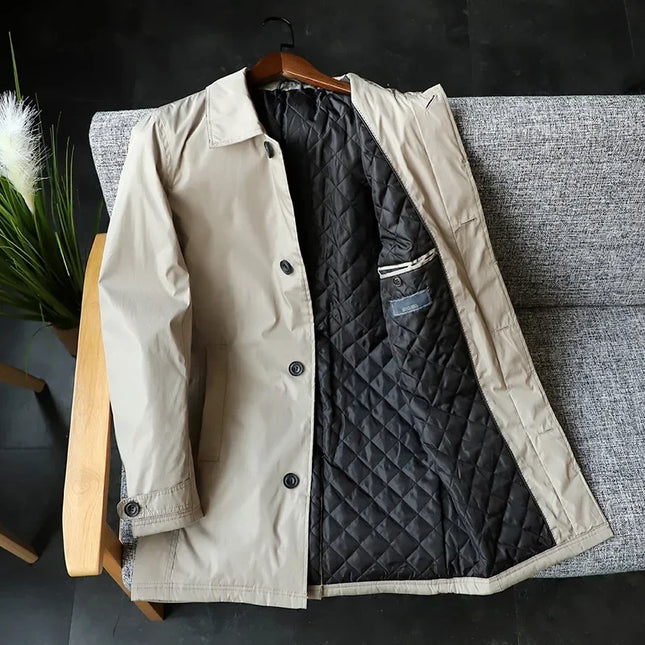 Moringcute Waterproof Winter Quilted Trench Coat for Men by zapcart