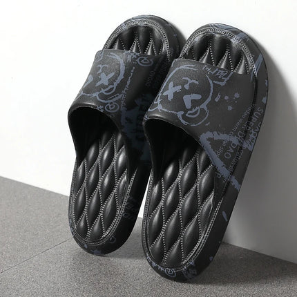 Zapcart Plus Size Graffiti Men Slippers EVA Sole Slides