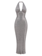 House Of Beauty Sequins Halter Maxi Backless Dress Women by zapcart