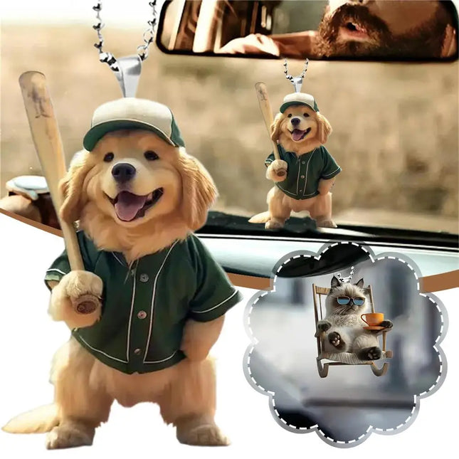 Choice 2D Acrylic Car Pendant for Drivers Dog Cat Lovers by zapcart