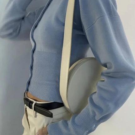 Tossy Autumn Knitwear Cardigan Top For Women Slim Cropped by zapcart